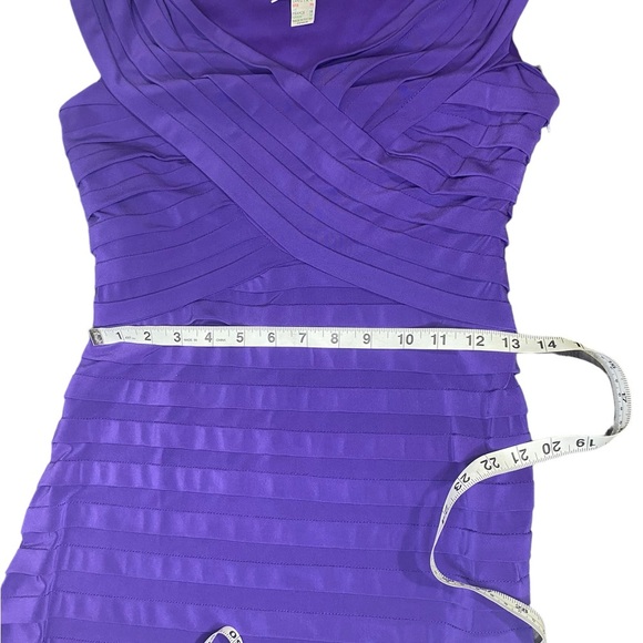 Joseph Ribkoff Purple Pleated V Neck Midi Dress Women’s 6 - Picture 7 of 13